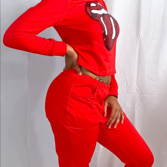 “Rolling Rebel” Red Sweater Set - Picture 4 of 5